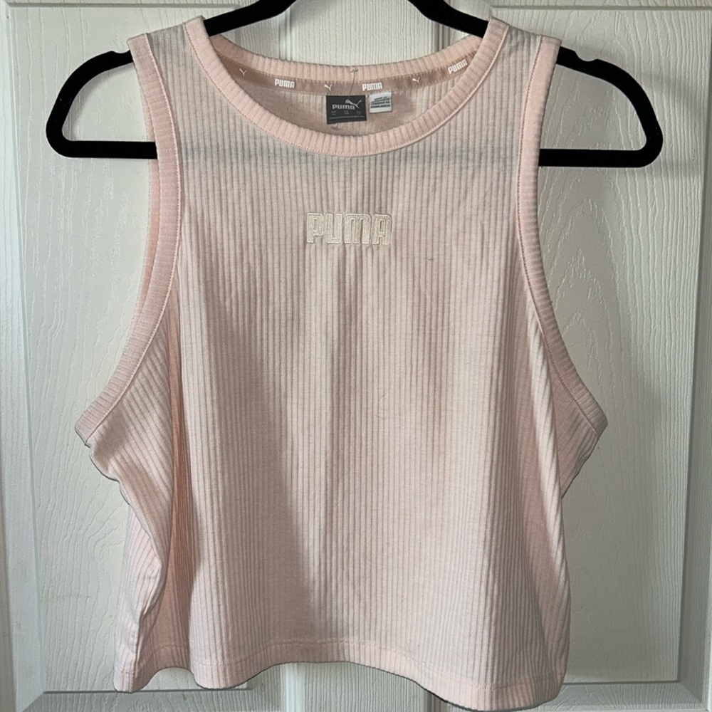 Puma | baby pink‎ ribbed sleeveless workout tank-top Size XL